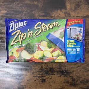 NEW Ziploc Zip ’N Steam 10 Medium 8x7” Microwave Steam Cooking Bags Discontinued